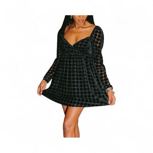 Buddy Love Fallon Babydoll Mini Dress In Goth Size S NWT